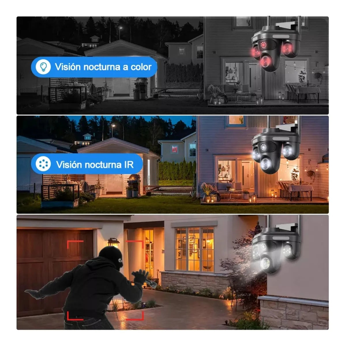 CAMARA SEGURIDAD PTZ 3 LENTES LANTUN CON APP IPC360 HOME - IPC-871