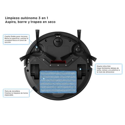 Aspiradora Robot Trapeadora Base De Carga Automatica Agua - MOD: B16SE