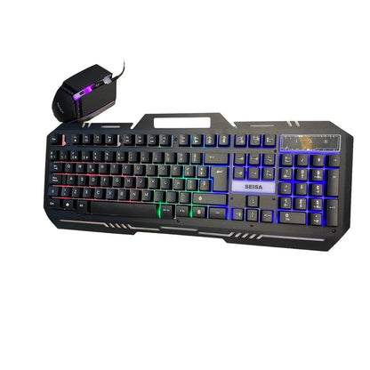 Kit Teclado Mouse Gamer Retroiluminado RGB SEISA - MOD: DN-K77