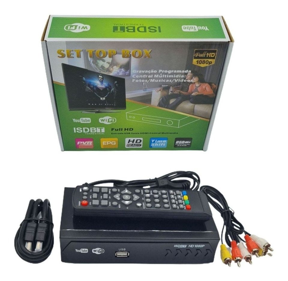 Sintonizador Decodificador Tv Digital Hd 1080p Tdt Isdbt