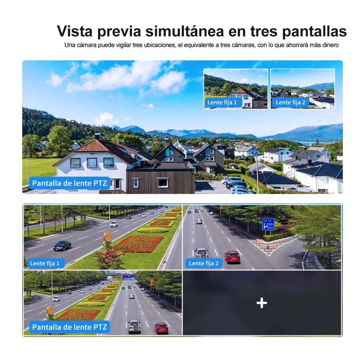 CAMARA SEGURIDAD PTZ 3 LENTES LANTUN CON APP IPC360 HOME - IPC-871