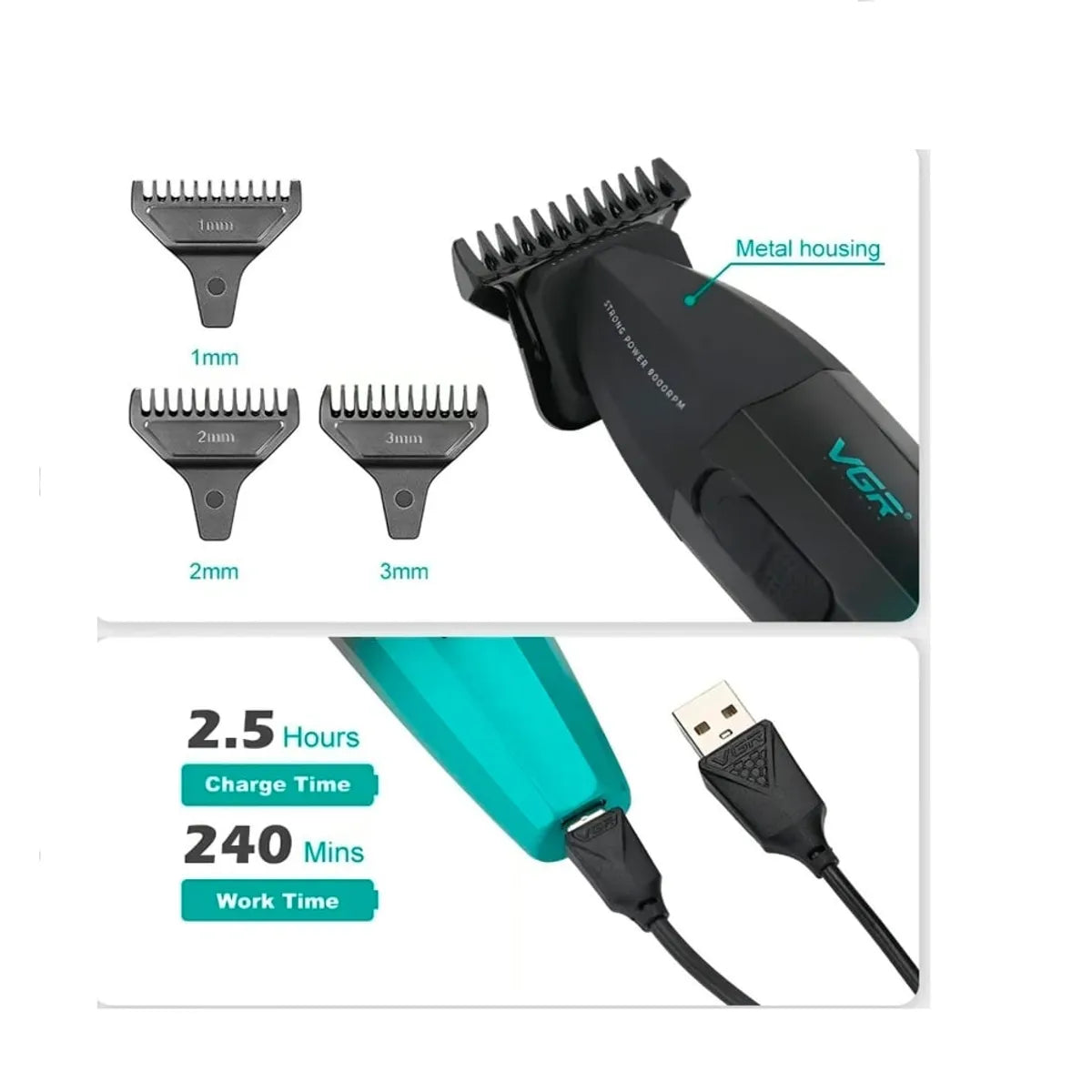 Maquina Corte Cabello VGR Pantalla Digital Trimmer MOD - V-906