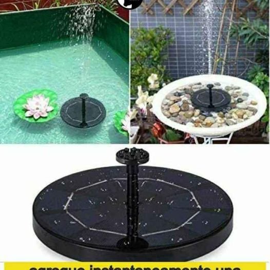 Pileta Agua Fuente Solar Piscina Acuario Jardín Inalámbrico.