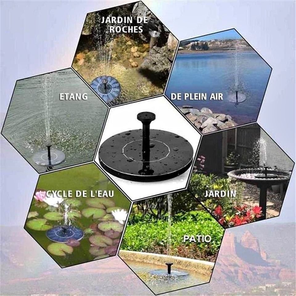 Pileta Agua Fuente Solar Piscina Acuario Jardín Inalámbrico.