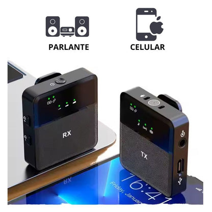 Micrófono Inalámbrico Dual 2en1 Tipo Lightning - MOD: SX9-IP