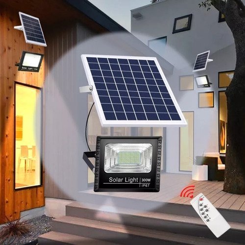 Reflector Solar Led con Panel Solar 100Watts Exteriores SQAB100W