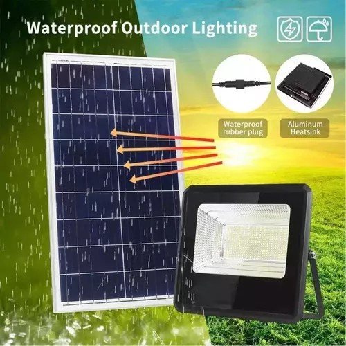 Reflector Solar Led 300Watts con Panel Solar Exteriores SOLAR LIGHT