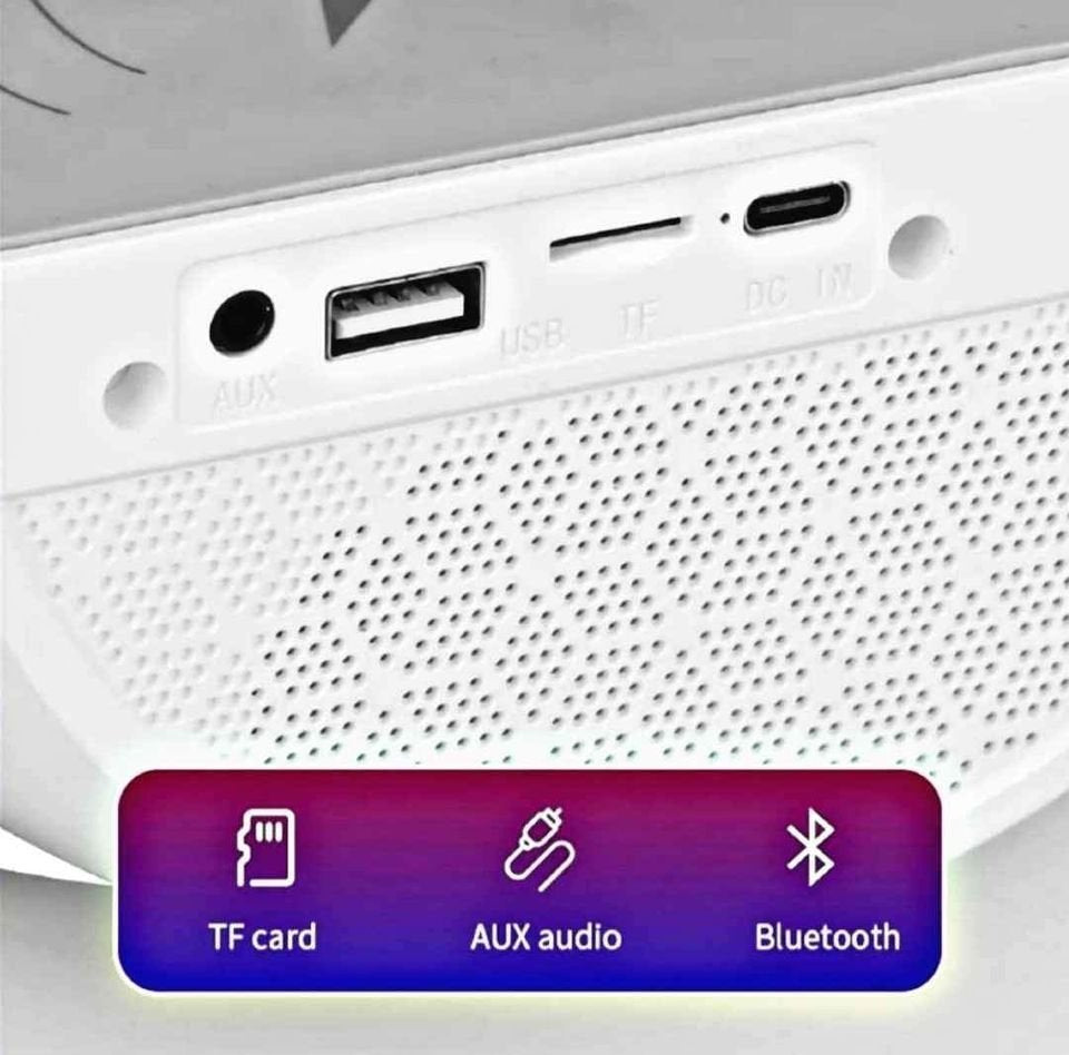 Lampara Smart 4 EN 1 Cargador inalámbrico +Parlante BT-2301