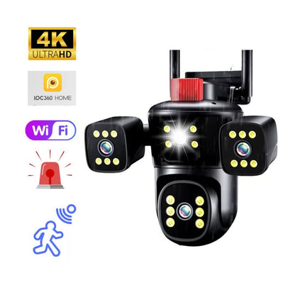 OCTOPUS 3 LENS FULL HD SECURITY CAMERA IPC-849 FLASHLIGHT SIREN - App: IPC360 Home