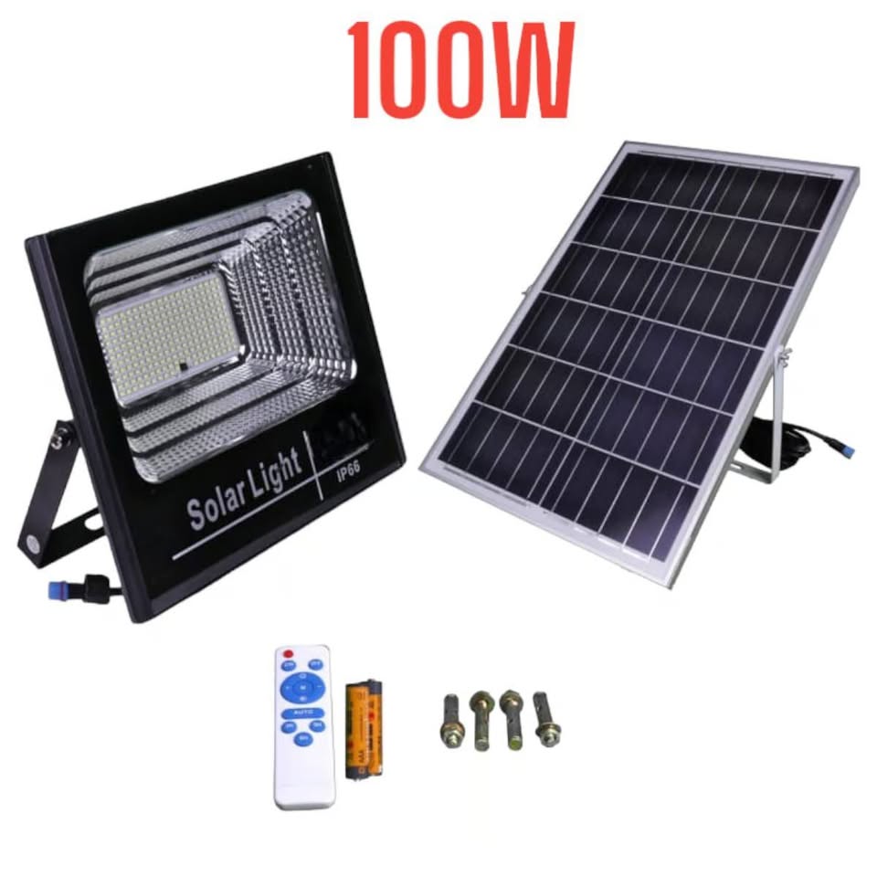 Reflector Solar Led con Panel Solar 100Watts Exteriores SQAB100W