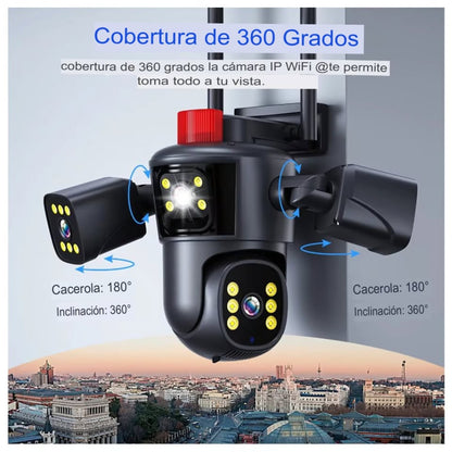 OCTOPUS 3 LENS FULL HD SECURITY CAMERA IPC-849 FLASHLIGHT SIREN - App: IPC360 Home