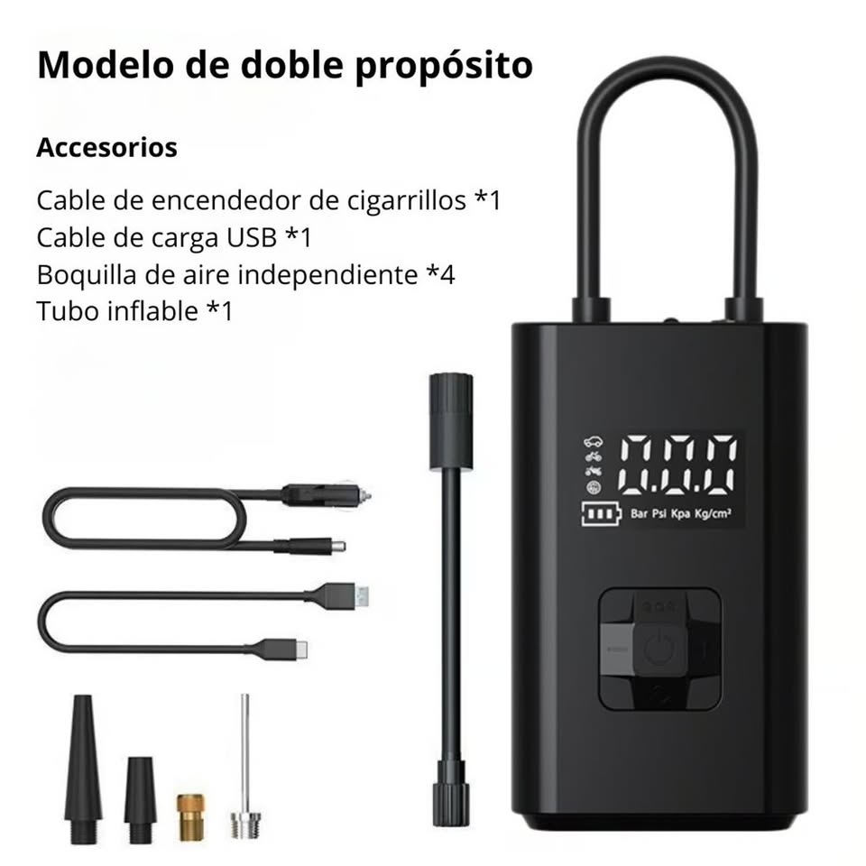 Inflador de Llanta SEISA Compresor de Aire y Luz Led AF-C05
