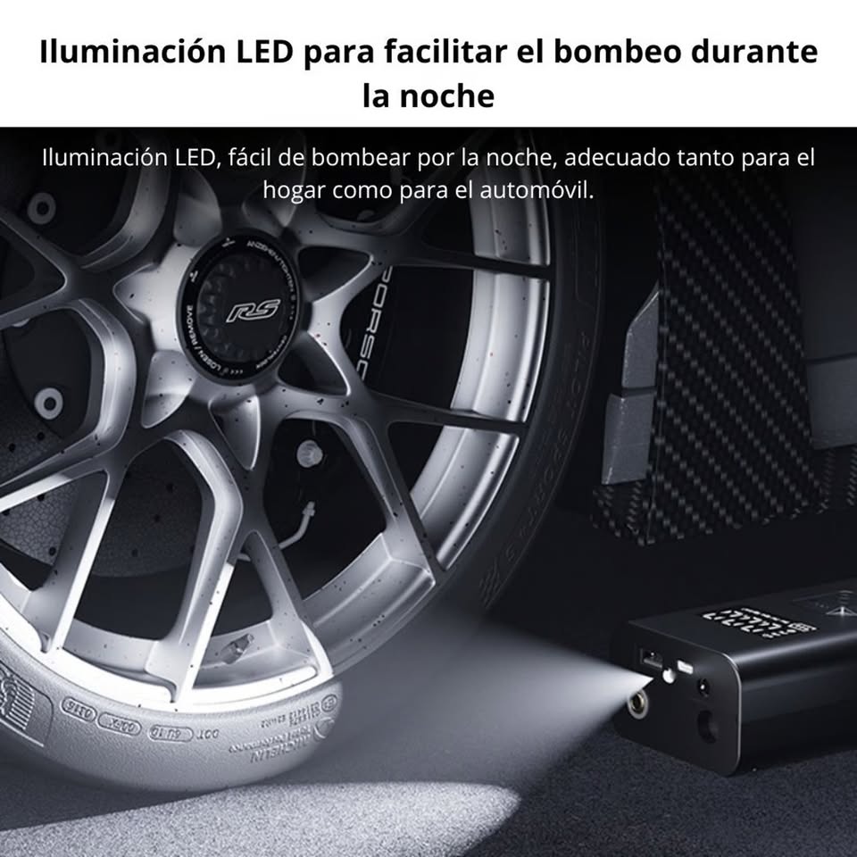 Inflador de Llanta SEISA Compresor de Aire y Luz Led AF-C05