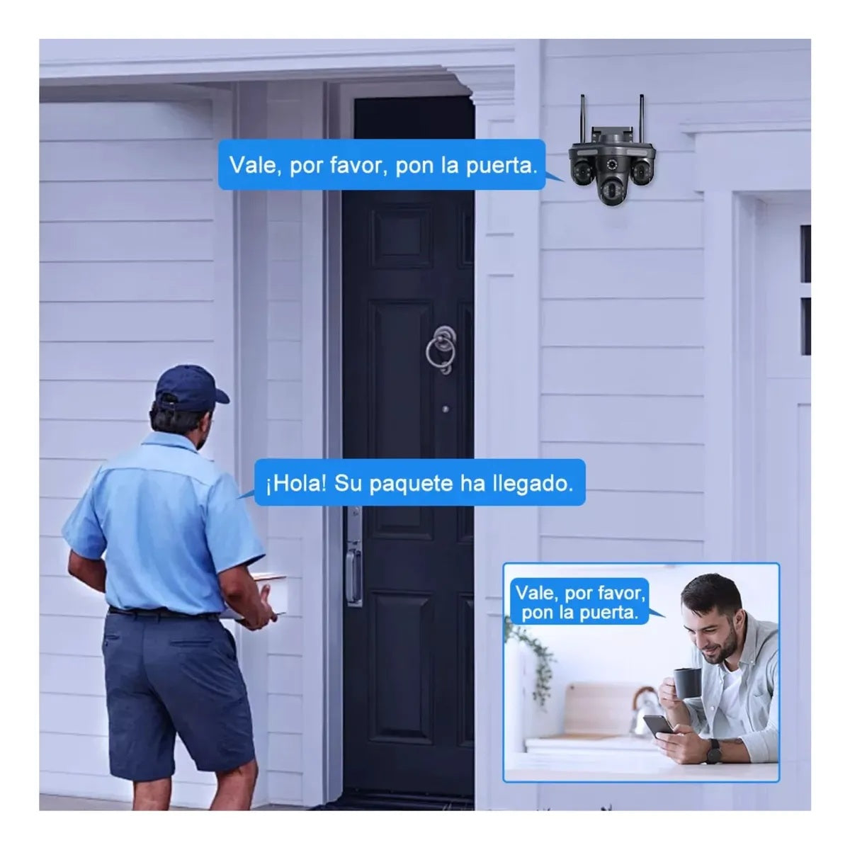 CAMARA SEGURIDAD PTZ 3 LENTES LANTUN CON APP IPC360 HOME - IPC-871