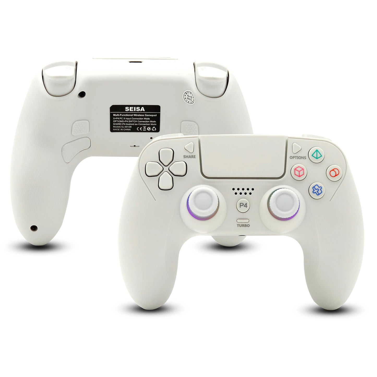 Control Inalámbrico BT para Celular y Videojuegos SEISA PS4 BLANCO - MOD: SJ-4012B