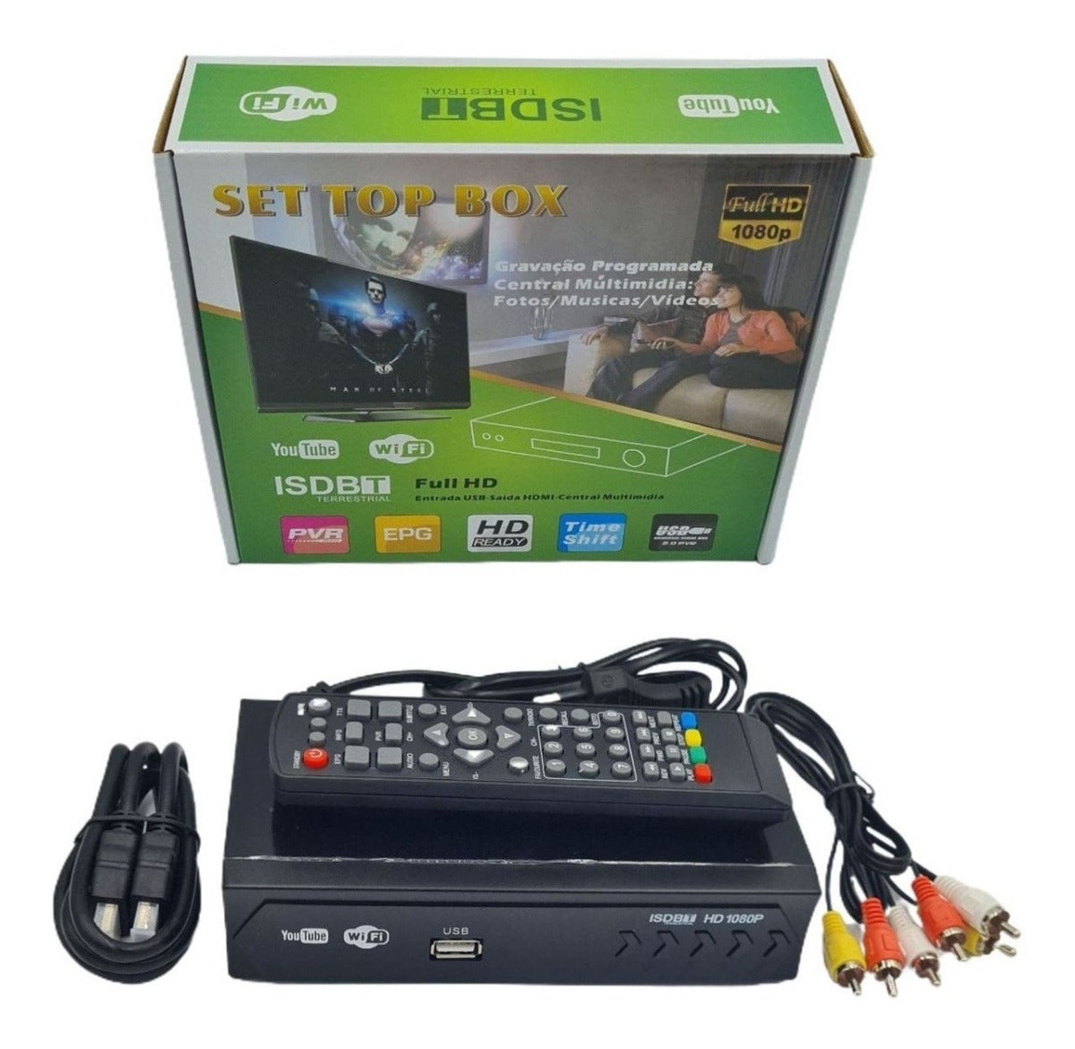 Set top box Sintonizador Decodificador Tv Digital Hd 1080p Tdt Isdbt