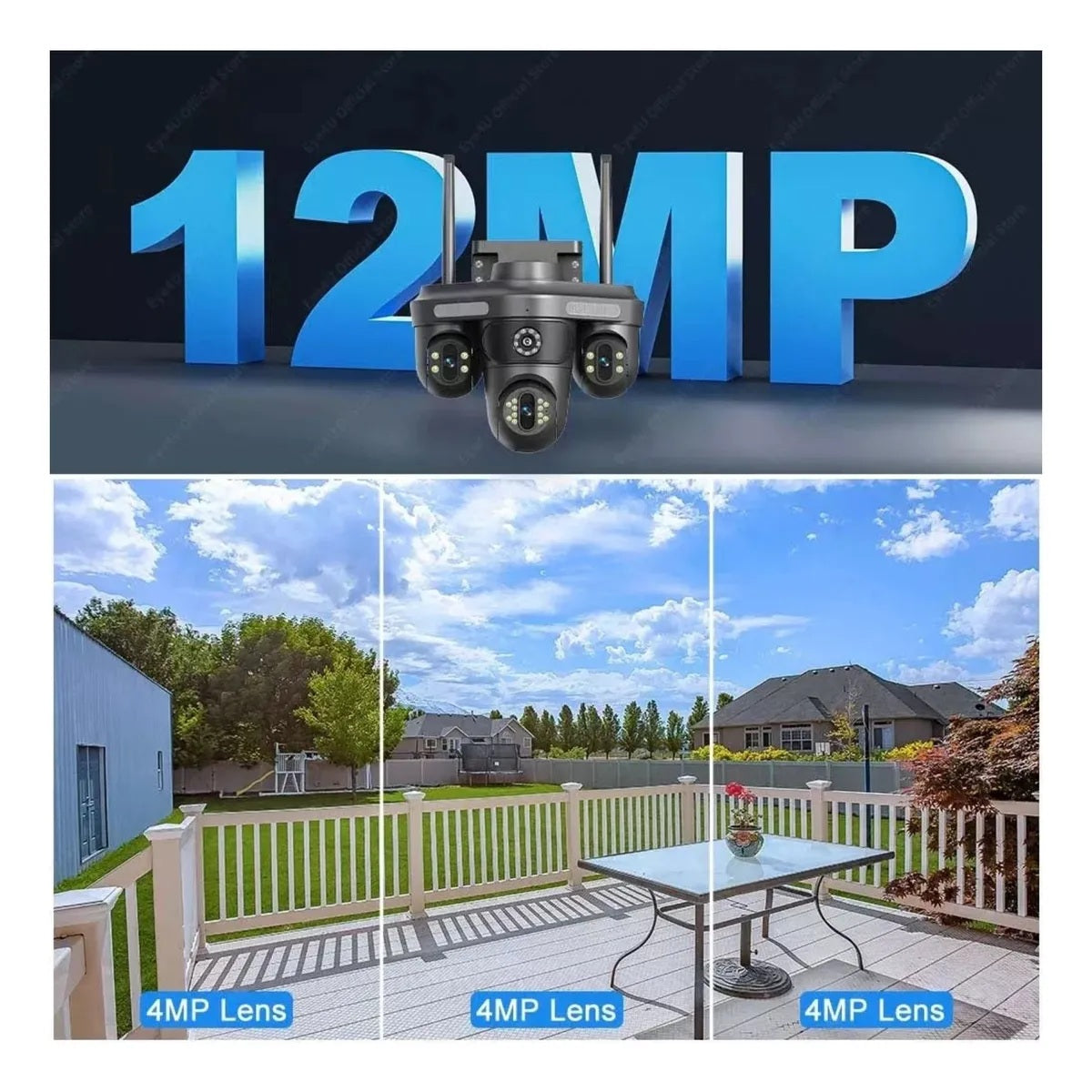 CAMARA SEGURIDAD PTZ 3 LENTES LANTUN CON APP IPC360 HOME - IPC-871