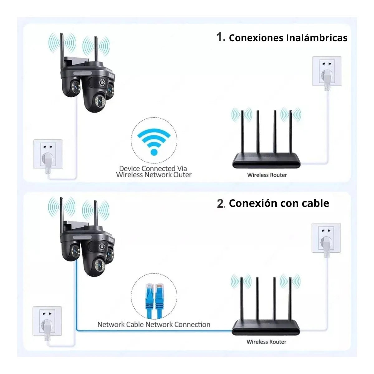 CAMARA SEGURIDAD PTZ 3 LENTES LANTUN CON APP IPC360 HOME - IPC-871