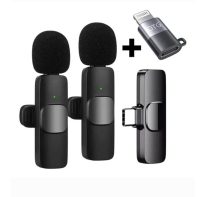 Microfono Inalambrico Solapa 2 Para Celulares iPhone - MOD: K9-TC+IP+V8+USB