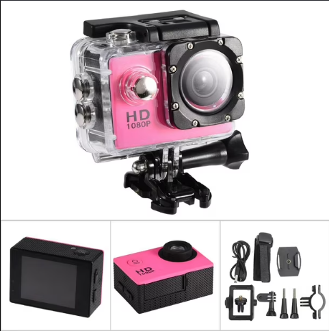 Cámara Deportiva Acuática Baihuo Tipo GoPro 4K Ultra HD Color: ROSADO  MOD MY-7142