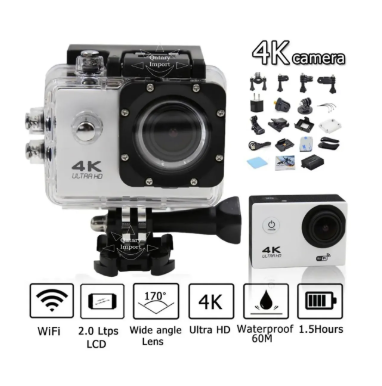 Cámara Deportiva de acción 4k 16 Mp Wifi Acuático Deportes Videos Color BLANCO MOD SQ-Y02