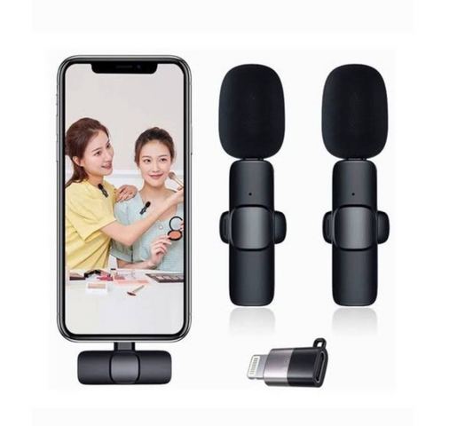 Microfono Inalambrico Solapa 2 Para Celulares iPhone - MOD: K9-TC+IP+V8+USB