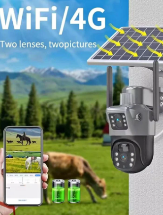 CAMARA SOLAR WIFI TRIPLE LENTE 7MP - MOD: VTP30 - App: V380 Pro