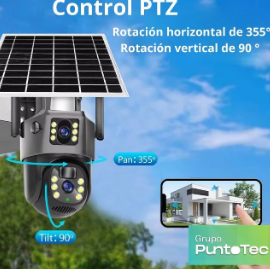 CAMARA SOLAR WIFI TRIPLE LENTE 7MP - MOD: VTP30 - App: V380 Pro
