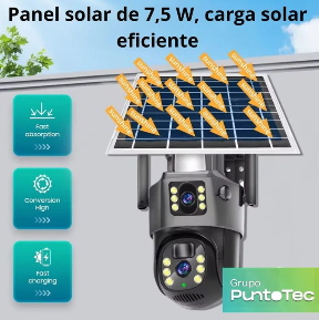 CAMARA SOLAR WIFI TRIPLE LENTE 7MP - MOD: VTP30 - App: V380 Pro