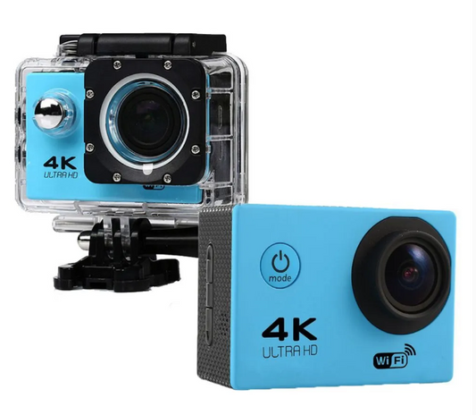 Cámara Deportiva de acción 4k 16 Mp Wifi Acuático Deportes Videos Color CELESTE MOD SQ-Y03