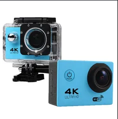 Cámara Deportiva de acción 4k 16 Mp Wifi Acuático Deportes Videos Color Celeste MOD SQ-Y02