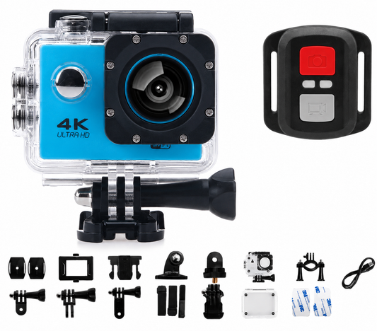 Cámara Deportiva de acción 4k 16 Mp Wifi Acuático Deportes Videos Color CELESTE MOD SQ-Y03