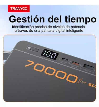 Power Bank 70000mah Batería Portátil 22.5w Carga Rápida - MOD: T-F17