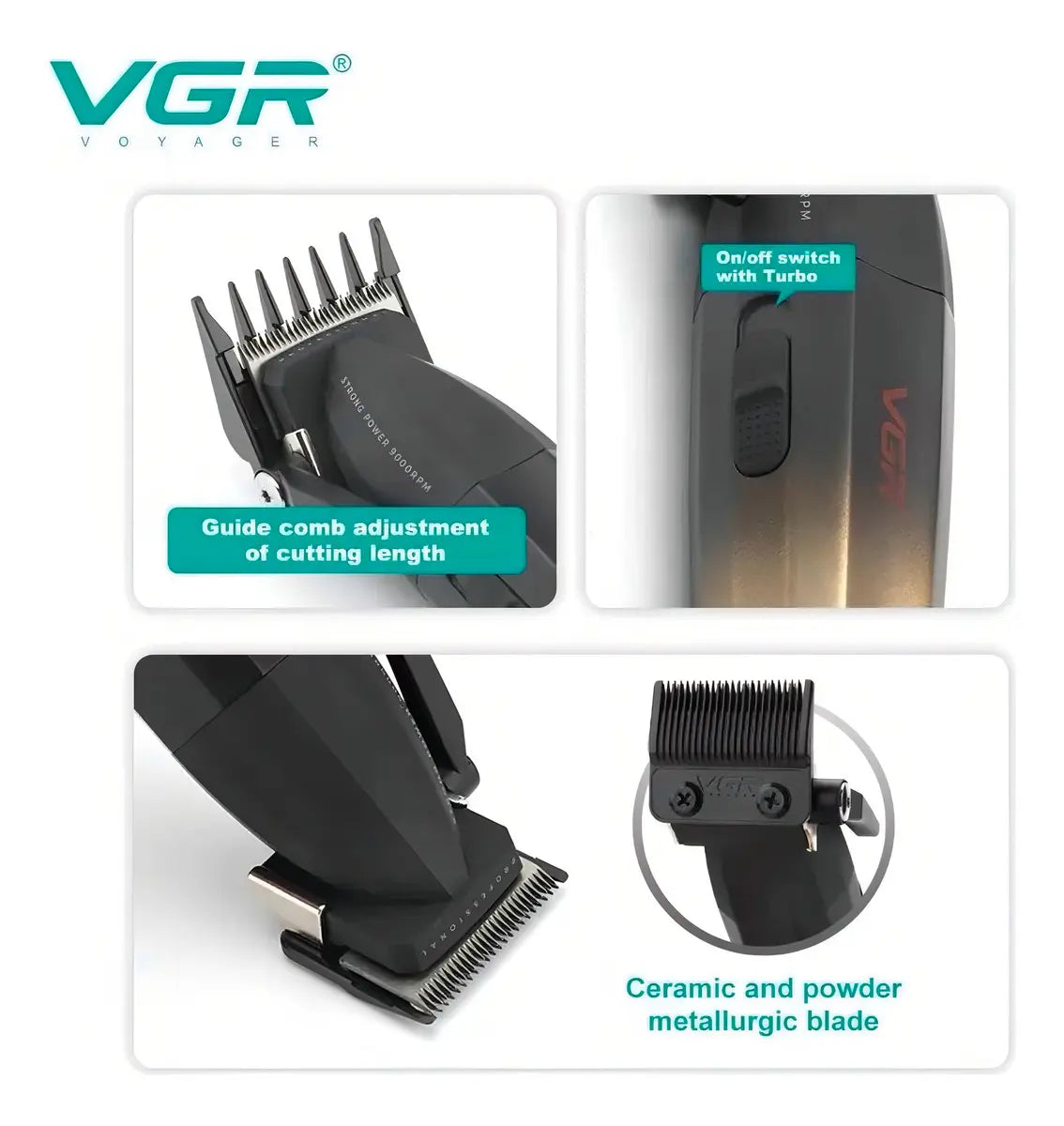 MÁQUINA TRIMMER PARA CORTAR CABELLO VGR MOD V-003