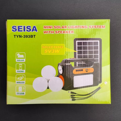 Kit Solar Multifuncional Portatil Parlante Radio FM Panel Solar - MOD: TYN-393BT