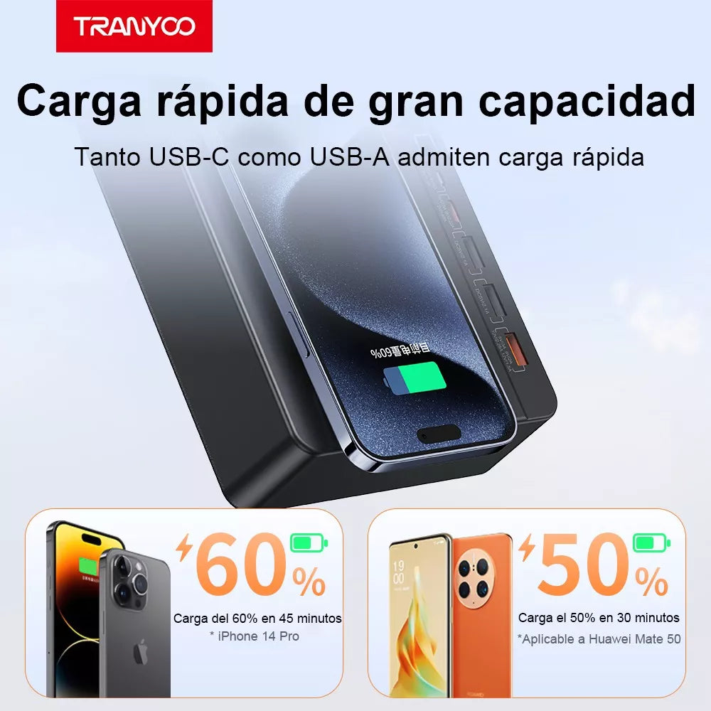 Power Bank 70000mah Batería Portátil 22.5w Carga Rápida MOD T-F17
