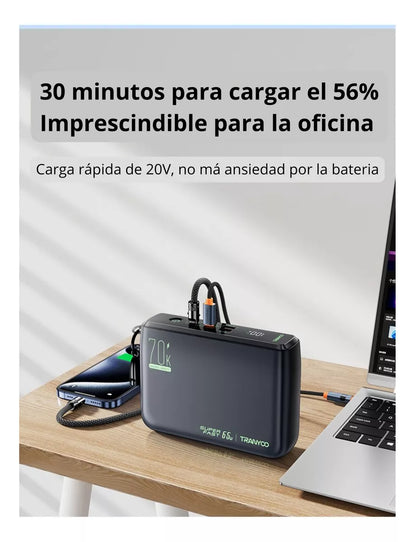 70,000 mAh 65W Fast Charging Power Bank for Laptops and Cell Phones, Model T-L7
