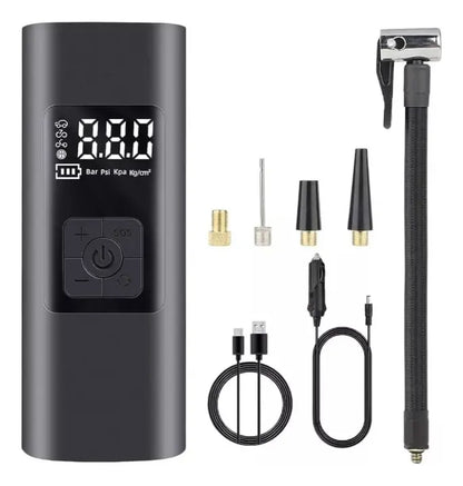 Compresor Aire Portátil Seisa 150psi Linterna Led Negro - MOD: AF-C04