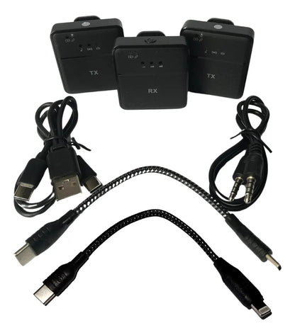 MICROFONO INALAMBRICO SOLAPA DUAL TIPO C IPHONE JACK 3.5 MM MOD SX9