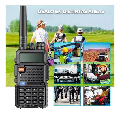 Kit De Radios Walkie Talkie Con Pantalla 2 Bandas 128 Canales SEISA - MOD: UV-5R