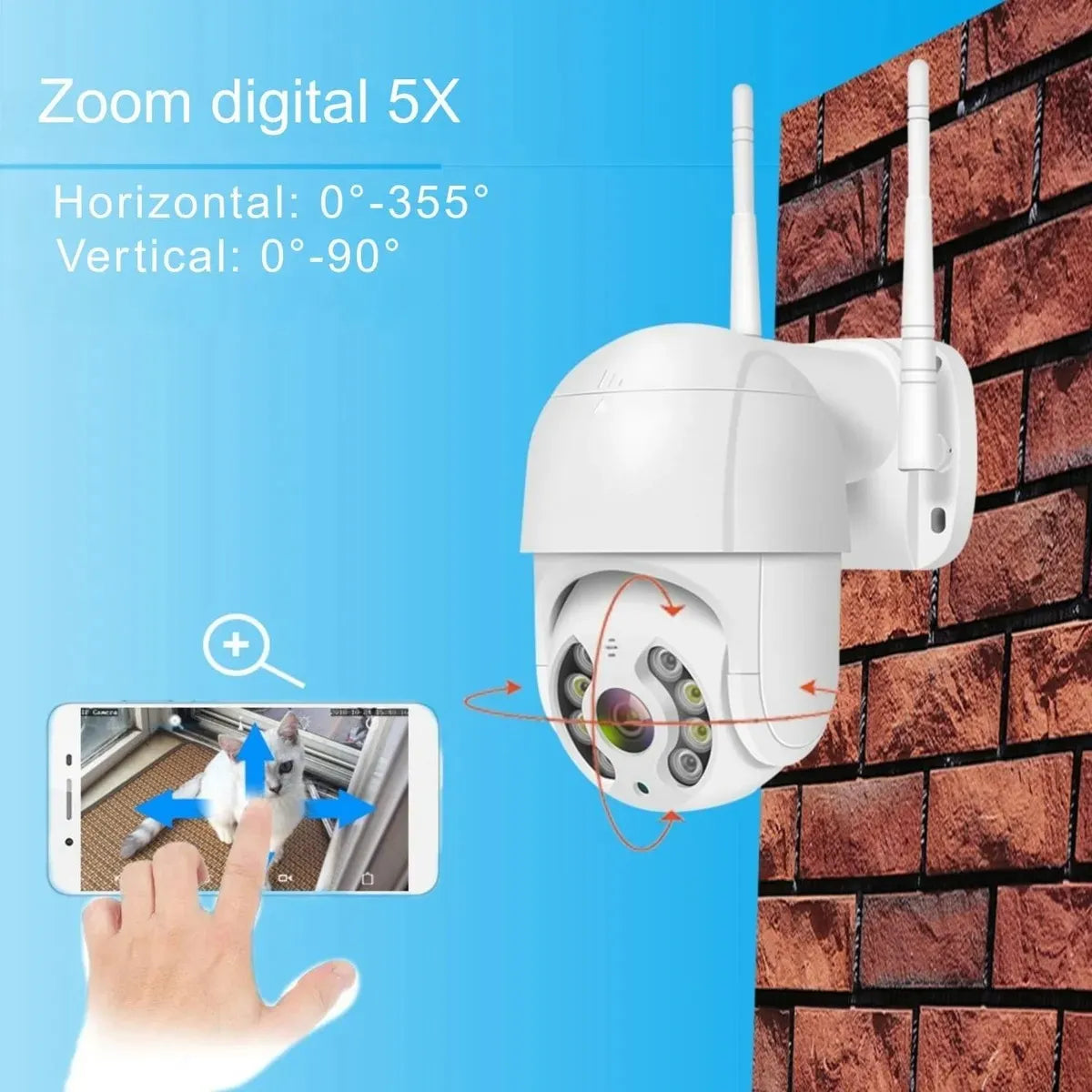 Cámara Icsse Wifi Ptz 360° Mini Blanca Ip66 Color Blanco - A8-PRO-2K