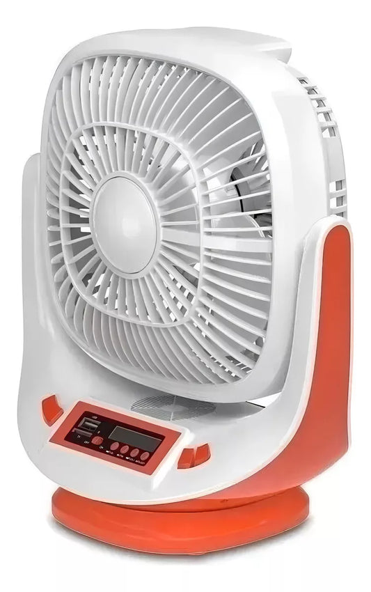 VENTILADOR SOLAR SEISA 8"/USB/FM/BT/PARLANTE/2 LAMPARA 3W - MOD: TYN-008BT