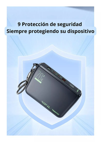 70,000 mAh 65W Fast Charging Power Bank for Laptops and Cell Phones, Model T-L7