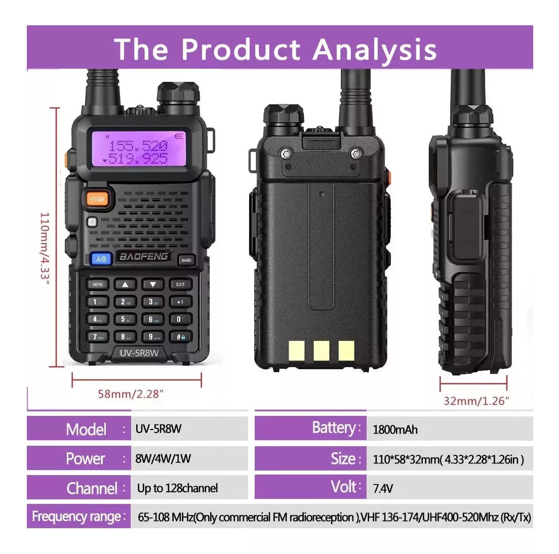 Radios Baofeng  Handy Walkie Talkie Mineria Pack X2 MOD UV-5R