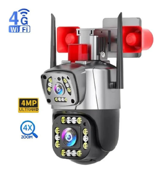 CAMARA WIFI 360° IP66 CON DOBLE LENTE Y DOBLE BOCINA - 830H-2W
