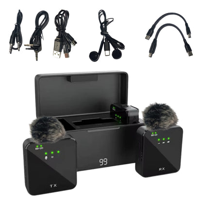 Micrófono Inalámbrico Solapero Dual 4 en 1 SX63-FE-265