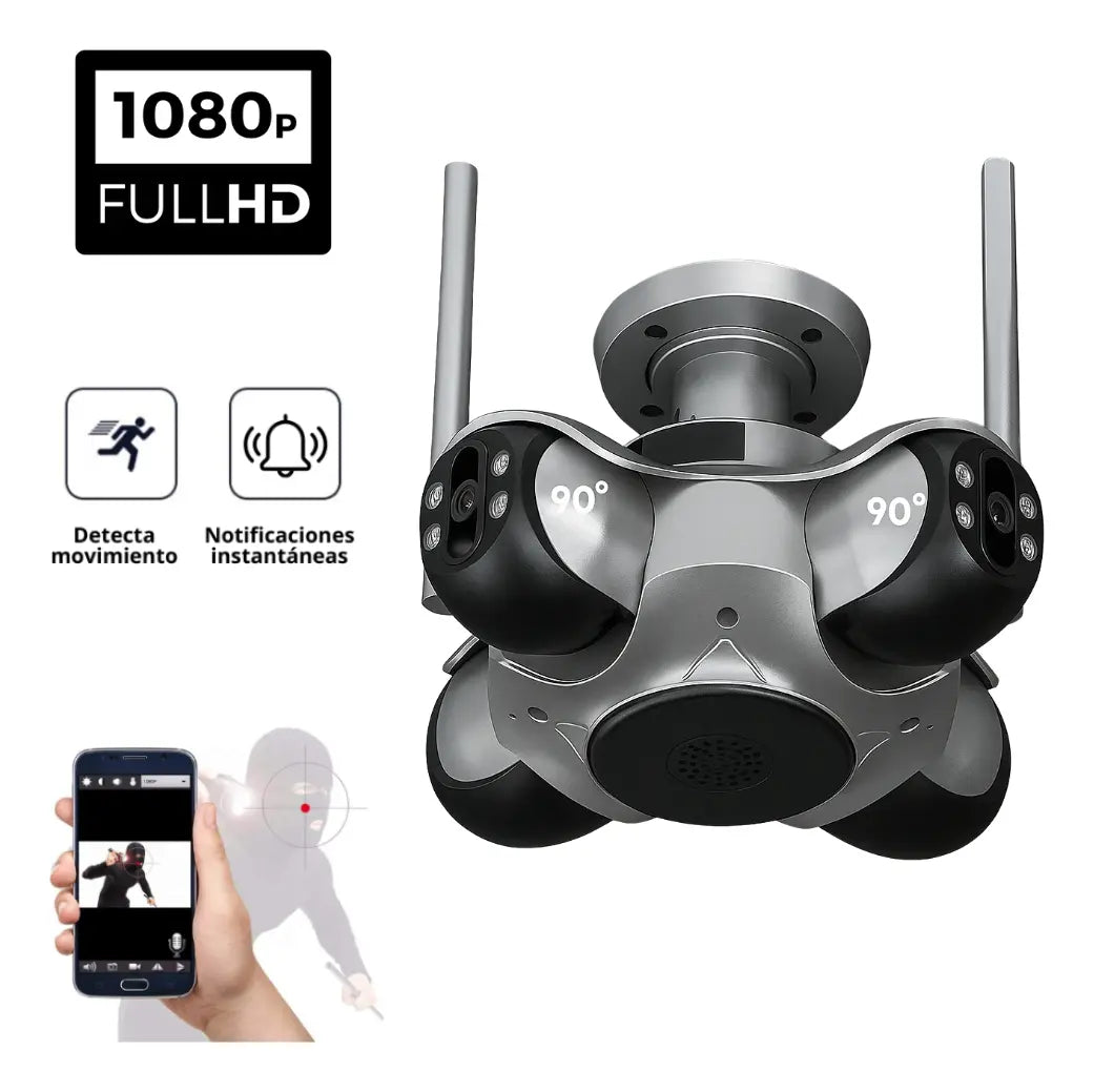 Cámara Inteligente 4 Lentes con Audio Bidireccional y Detección de Movimiento - IPC-872B
