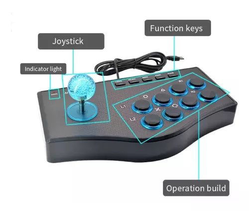 Controlador joystick arcade njp 308 compatible pc ps2 ps3 android NJP308