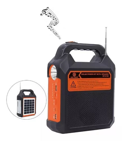 Kit multifuncional YX-168BT Parlante Panel Solar Linterna Portátil