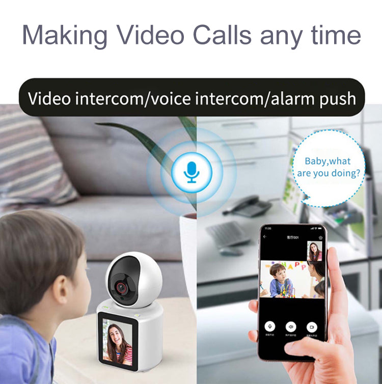 VIDEO CALLING SMART CAMERA CAMARA INTERIOR CON PANTALLA VIDEOLLAMADA ICSEE MOD: T11-PRO